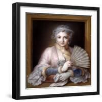 Charlotte Philippine De Chatre De Cange, Marquise De Lamure (Pastel on Blue Paper)-Charles Antoine Coypel-Framed Giclee Print