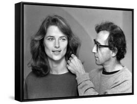 Charlotte Rampling and Woody Allen STARDUST MEMORIES, 1980 directed by Woody Allen (b/w photo)-null-Framed Stretched Canvas