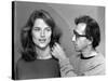 Charlotte Rampling and Woody Allen STARDUST MEMORIES, 1980 directed by Woody Allen (b/w photo)-null-Stretched Canvas