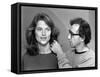 Charlotte Rampling and Woody Allen STARDUST MEMORIES, 1980 directed by Woody Allen (b/w photo)-null-Framed Stretched Canvas