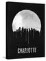 Charlotte Skyline Black-null-Stretched Canvas