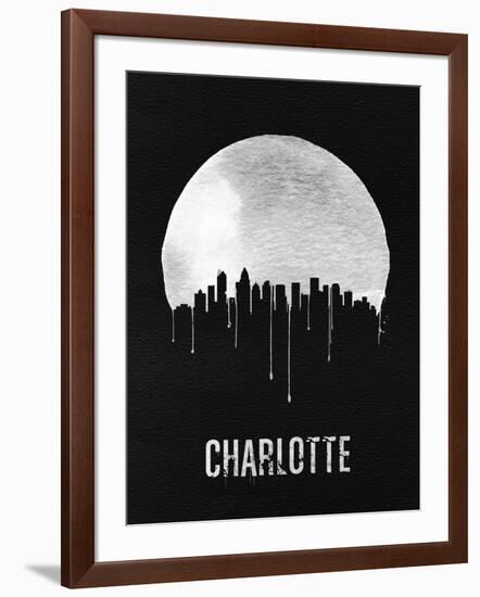 Charlotte Skyline Black-null-Framed Art Print