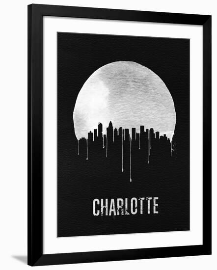 Charlotte Skyline Black-null-Framed Art Print