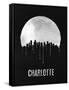 Charlotte Skyline Black-null-Framed Stretched Canvas