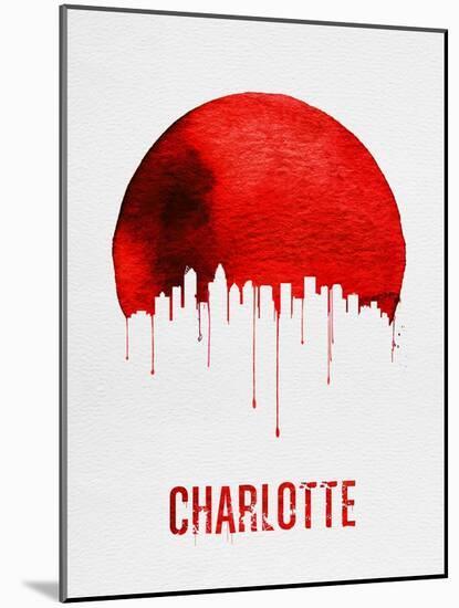 Charlotte Skyline Red-null-Mounted Art Print