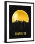 Charlotte Skyline Yellow-null-Framed Art Print