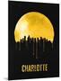 Charlotte Skyline Yellow-null-Mounted Premium Giclee Print