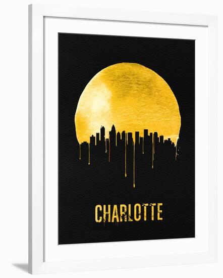 Charlotte Skyline Yellow-null-Framed Art Print