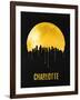 Charlotte Skyline Yellow-null-Framed Art Print