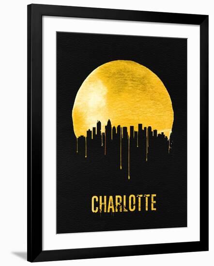 Charlotte Skyline Yellow-null-Framed Art Print