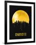 Charlotte Skyline Yellow-null-Framed Art Print