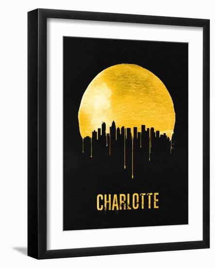 Charlotte Skyline Yellow-null-Framed Art Print