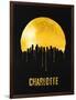 Charlotte Skyline Yellow-null-Framed Art Print