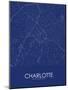 Charlotte, United States of America Blue Map-null-Mounted Poster