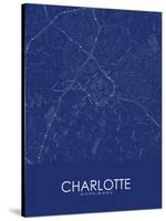 Charlotte, United States of America Blue Map-null-Stretched Canvas