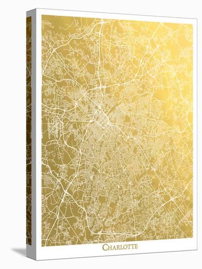 Charlotte-The Gold Foil Map Company-Stretched Canvas