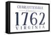 Charlottesville, Virginia - Established Date (Blue)-Lantern Press-Framed Stretched Canvas