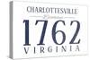 Charlottesville, Virginia - Established Date (Blue)-Lantern Press-Stretched Canvas