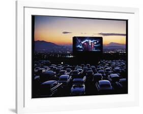 Charlton Heston as Moses in Motion Picture "The Ten Commandments" Shown at Drive in Movie Theater-J. R. Eyerman-Framed Photographic Print