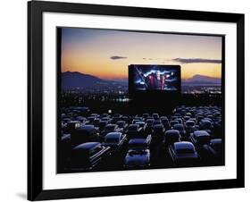 Charlton Heston as Moses in Motion Picture "The Ten Commandments" Shown at Drive in Movie Theater-J. R. Eyerman-Framed Photographic Print