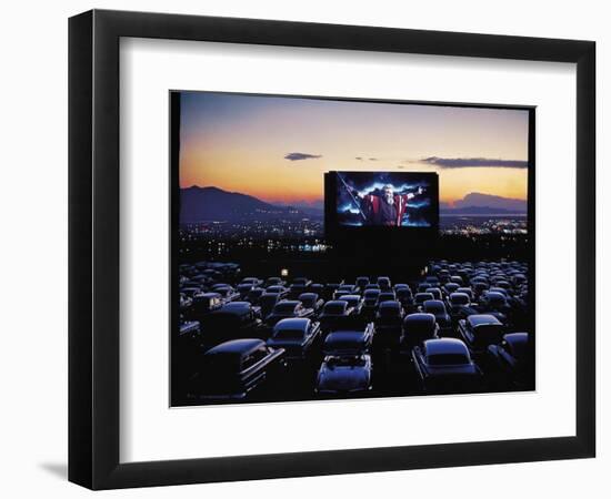 Charlton Heston as Moses in Motion Picture "The Ten Commandments" Shown at Drive in Movie Theater-J. R. Eyerman-Framed Photographic Print