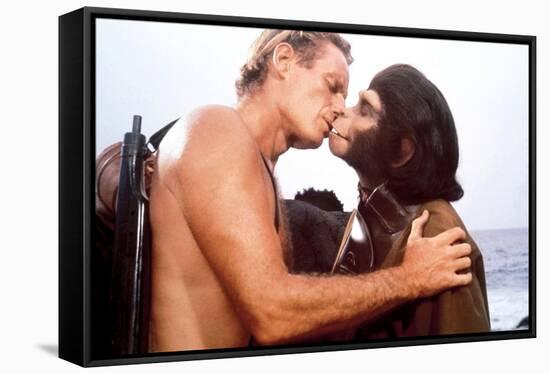 Charlton Heston; Kim Hunter. "Planet of the Apes" [1968], Directed by Franklin J. Schaffner.-null-Framed Stretched Canvas