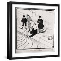 CHARMANT CHILDREN - don't tap on the head, can't drown too quickly - drawing by Felix Vallotton-Felix Edouard Vallotton-Framed Giclee Print