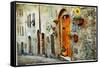 Charming Old Streets of Medieval Towns of Tuscany. Artistic Picture-Maugli-l-Framed Stretched Canvas