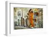 Charming Old Streets of Medieval Towns of Tuscany. Artistic Picture-Maugli-l-Framed Photographic Print