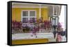 Charming Old World balconies, Cartagena, Colombia.-Jerry Ginsberg-Framed Stretched Canvas