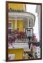 Charming Old World balconies, Cartagena, Colombia.-Jerry Ginsberg-Framed Photographic Print