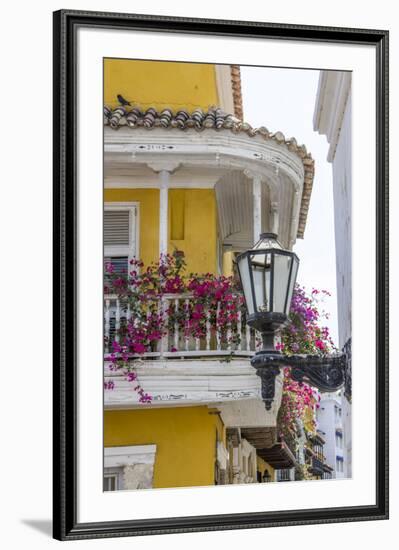 Charming Old World balconies, Cartagena, Colombia.-Jerry Ginsberg-Framed Premium Photographic Print