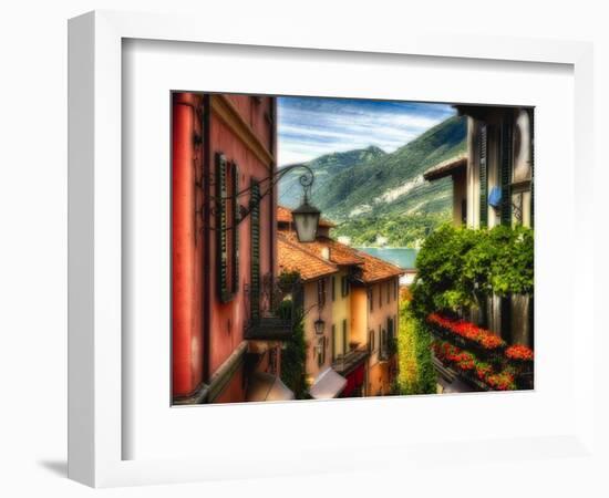 Charming Street Scene in Bellagio II-George Oze-Framed Photographic Print