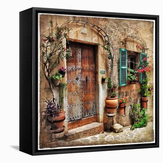 Charming Streets Of Old Mediterranean Towns-Maugli-l-Framed Stretched Canvas
