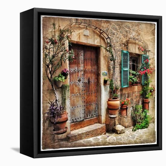 Charming Streets Of Old Mediterranean Towns-Maugli-l-Framed Stretched Canvas