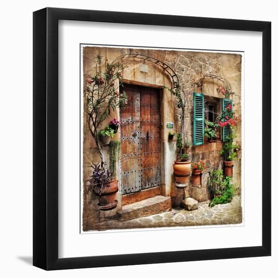 Charming Streets Of Old Mediterranean Towns-Maugli-l-Framed Art Print