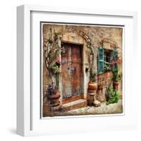 Charming Streets Of Old Mediterranean Towns-Maugli-l-Framed Art Print