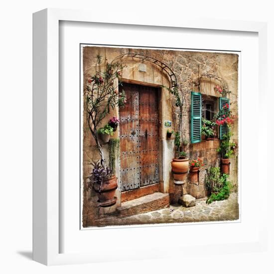 Charming Streets Of Old Mediterranean Towns-Maugli-l-Framed Art Print