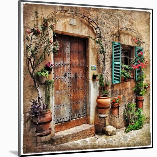 Charming Streets Of Old Mediterranean Towns-Maugli-l-Mounted Art Print