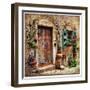 Charming Streets Of Old Mediterranean Towns-Maugli-l-Framed Art Print