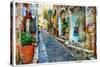 Charming Villages of Provance, France - Artwork in Painting Styl-Maugli-l-Stretched Canvas