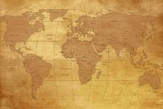 Map Of World On Old Paper-charobna-Art Print
