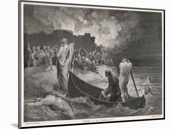 Charon Ferries Dante and Virgil Across the Styx the River-null-Mounted Art Print