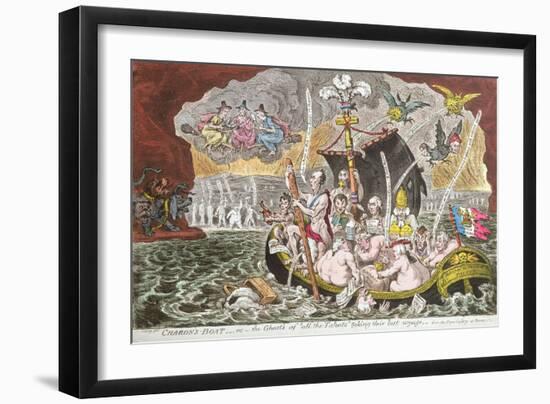 Charon's Boat, or the Ghost's of the 'All Talents' Taking their Last Voyage-James Gillray-Framed Giclee Print