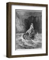 Charon the Ferryman Rowing to Collect Dante and Virgil, to Carry Them across the Styx, 1861-Gustave Doré-Framed Giclee Print