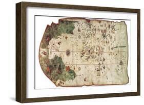 Chart by Juan De La Cosa (1500)-null-Framed Art Print