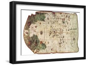 Chart by Juan De La Cosa (1500)-null-Framed Art Print