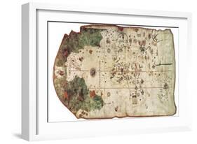 Chart by Juan De La Cosa (1500)-null-Framed Art Print