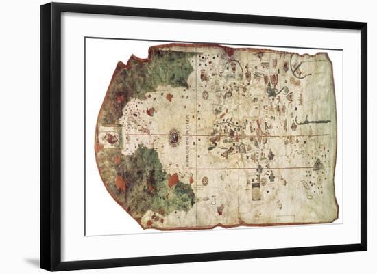 Chart by Juan De La Cosa (1500)-null-Framed Art Print