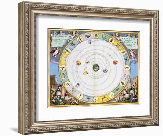 Chart describing the movement of the Planets, 1660-1661-Andreas Cellarius-Framed Giclee Print